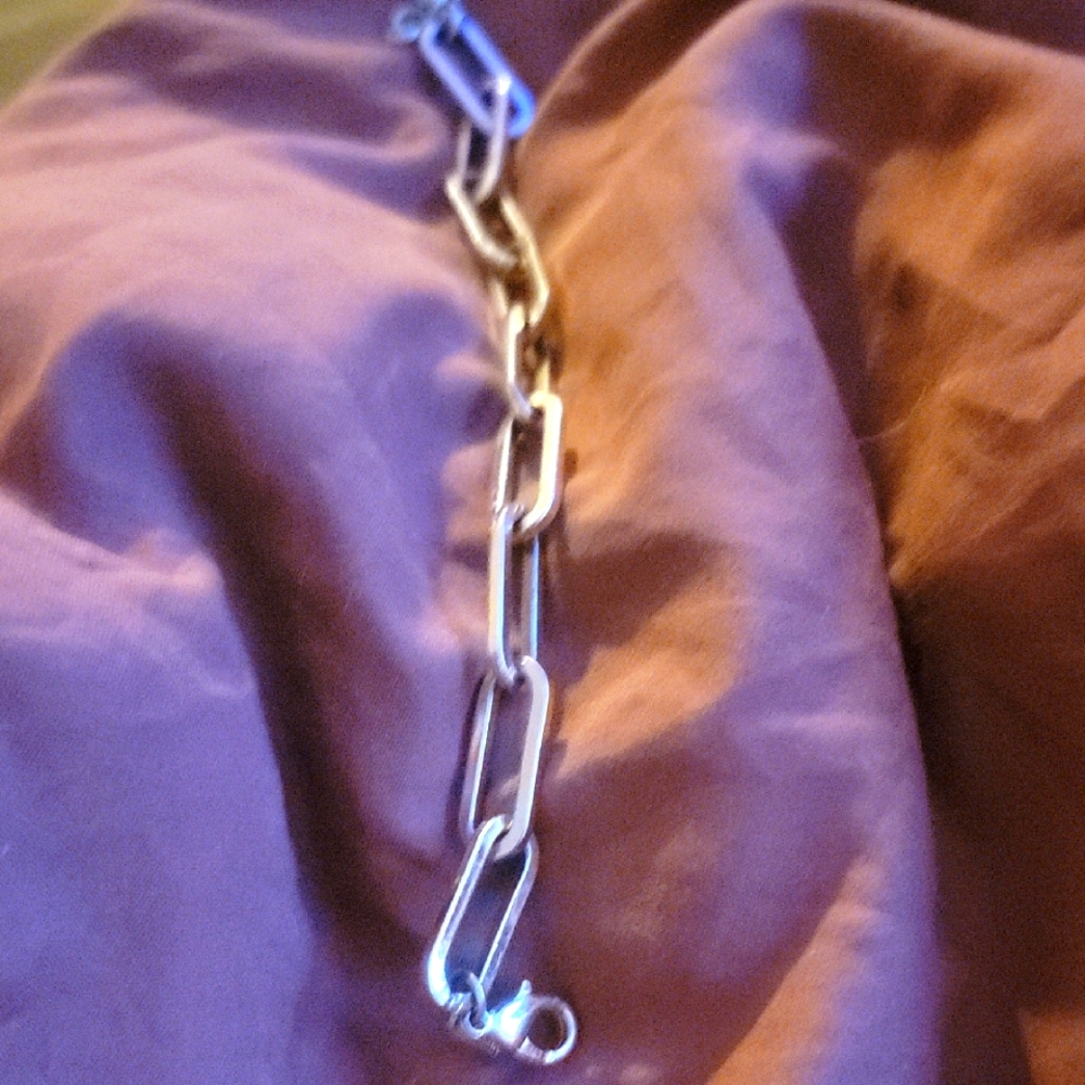 Melinda MARIA LARGE CARRIE 7 BRACELET And Pave Link  Silver Chain Bracelet